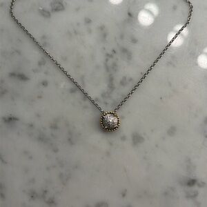 Elegant Brighton Silver and Gold with diamonds Pendant Necklace